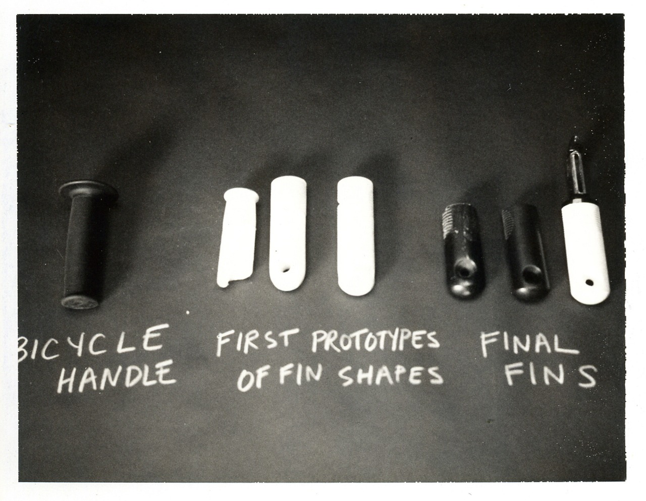 Prototypes of the OXO peeler, starting with a bicycle handle
